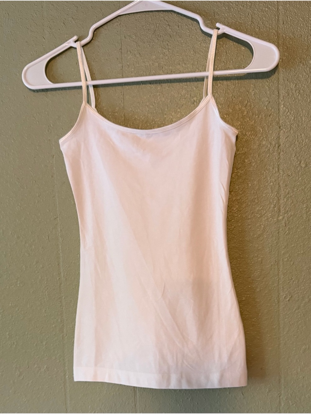 NWT BP Women’s-Kids White Spaghetti Strap Tank Top Cami Spandex Super Stretchy